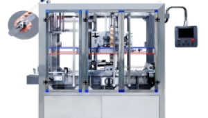 全自动杯子空杯酸奶杯倒置正立套标收缩设备定制型套标机